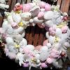 Wianek Wielkanocny z różowymi króliczkami