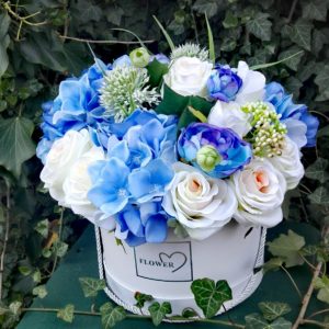 niebieski flower box