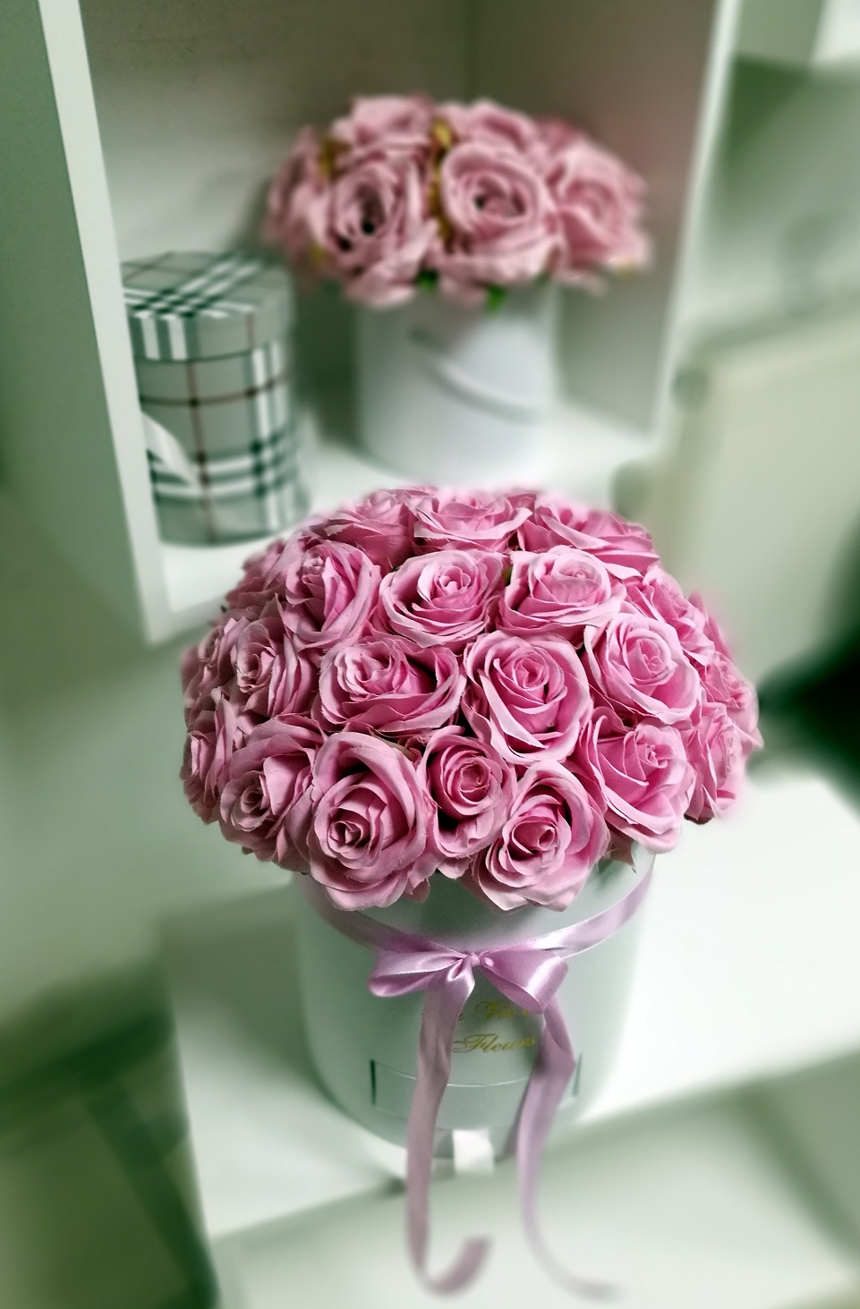 Flower box różowe róże nr. 129