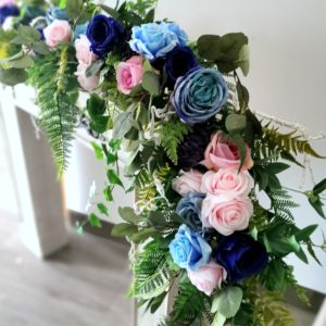Girlanda kwiatowa różowo-niebieska nr 320