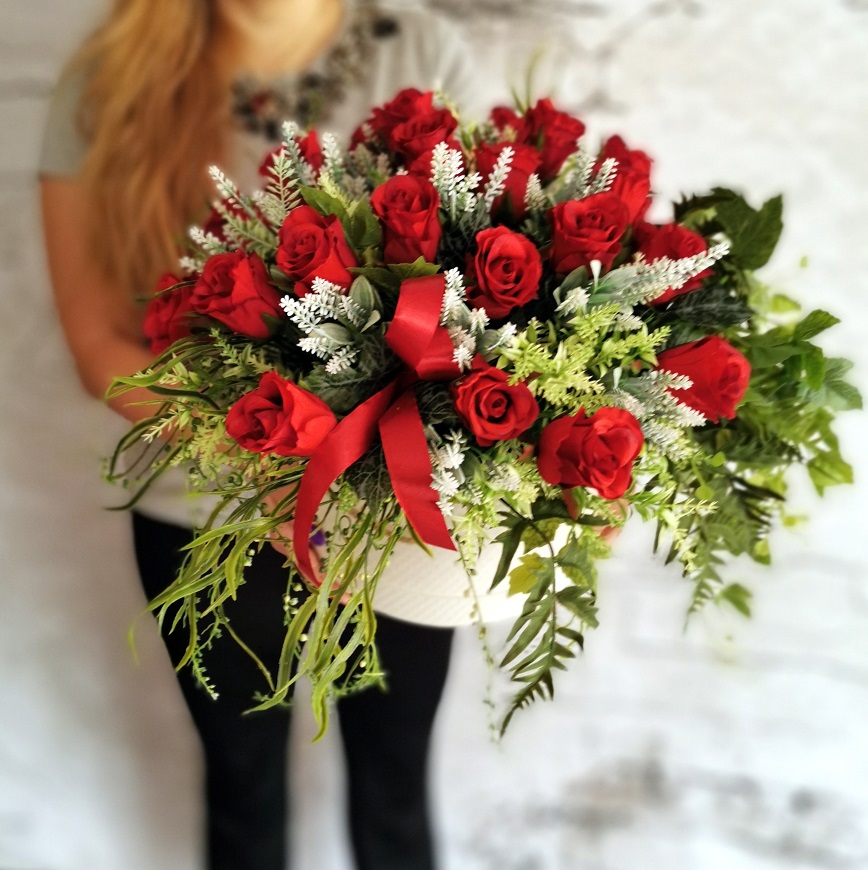 Flower box z czerwonymi różami Miłość nr 324