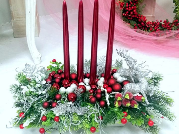 Ozdoby bożonarodzeniowe w kolorze czerwonym, czyli purpurowe święta