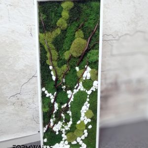 Zielony obraz z mchów stabilizowanych 100x 40 cm