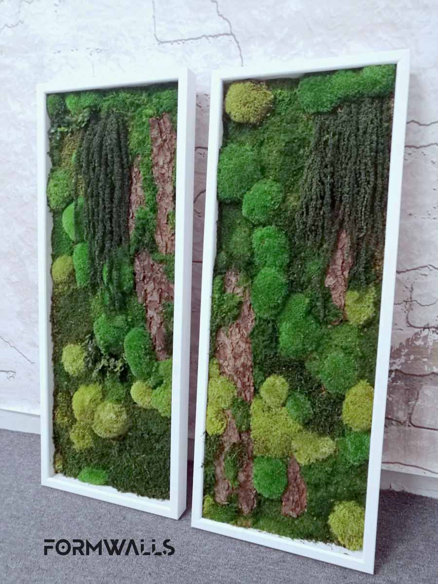 Obraz z mchów stabilizowanych typu forest 100 x 40 cm
