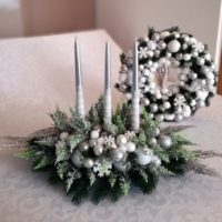 Stroik świąteczny i wianek komplet Mroźna noc roz. M