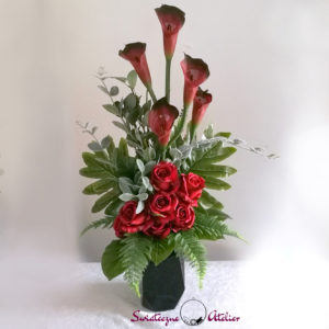 Piękny bordowy bukiet nagrobny nr. 210