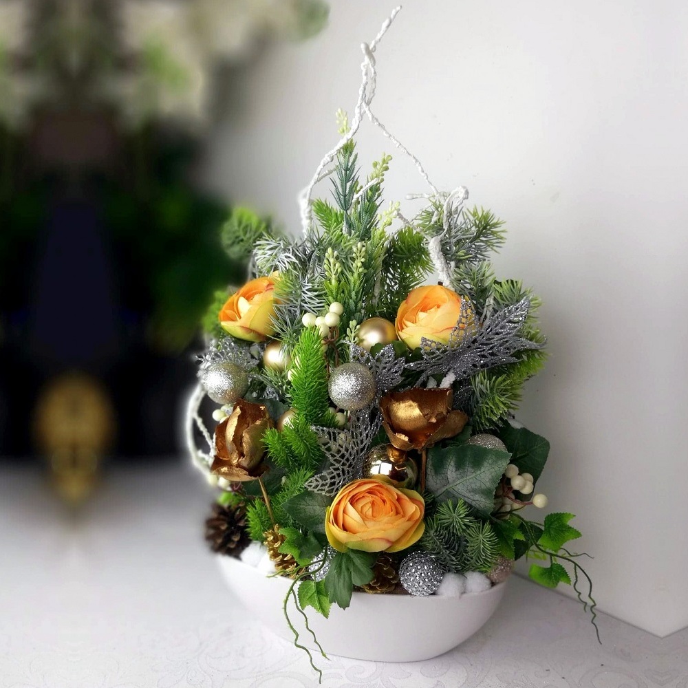 Dekoracja z gałązkami na święta nr 280