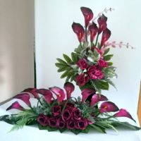 Zestaw nagrobny w fiolecie roz L nr. 257