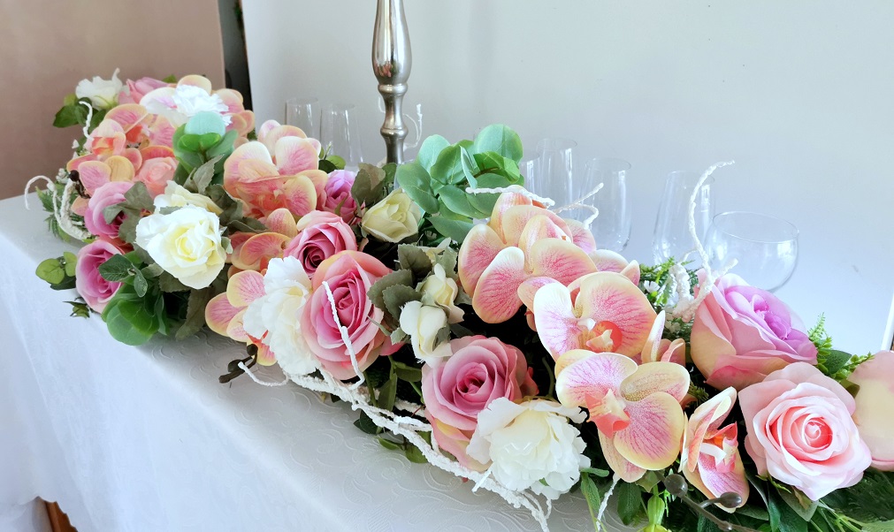 Girlanda kwiatowa różowe storczyki nr 355