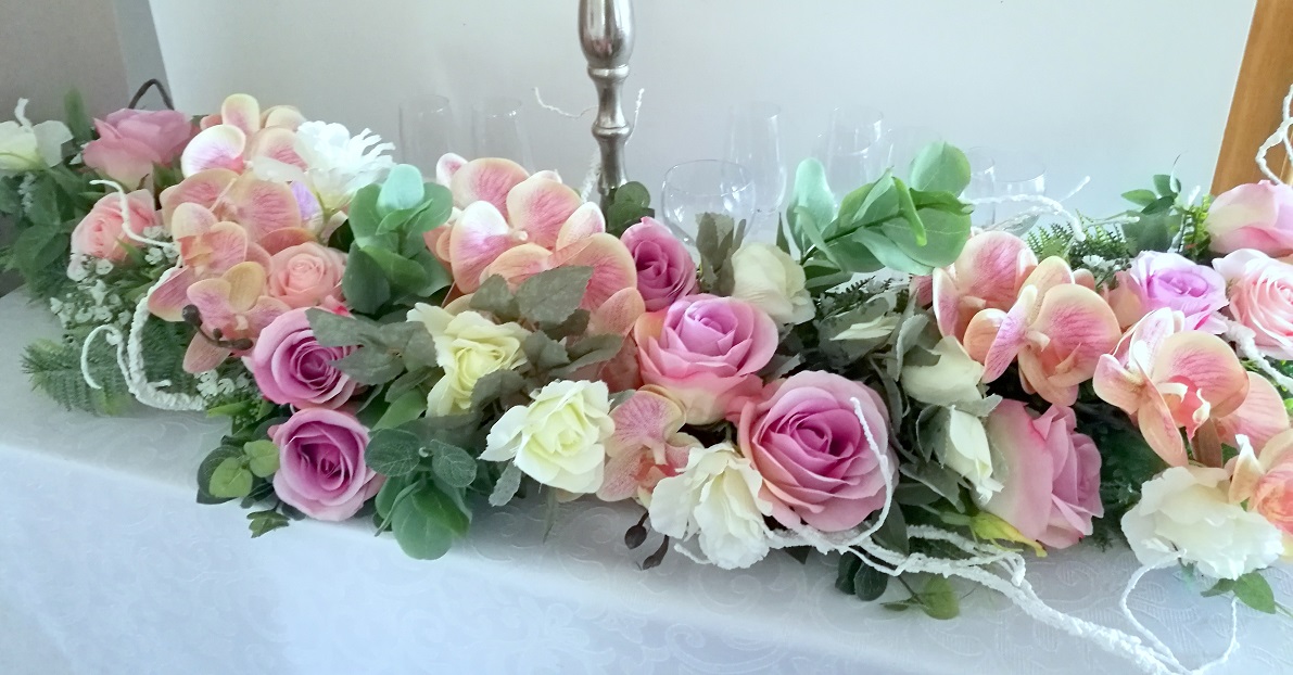 Girlanda kwiatowa różowe storczyki nr 355