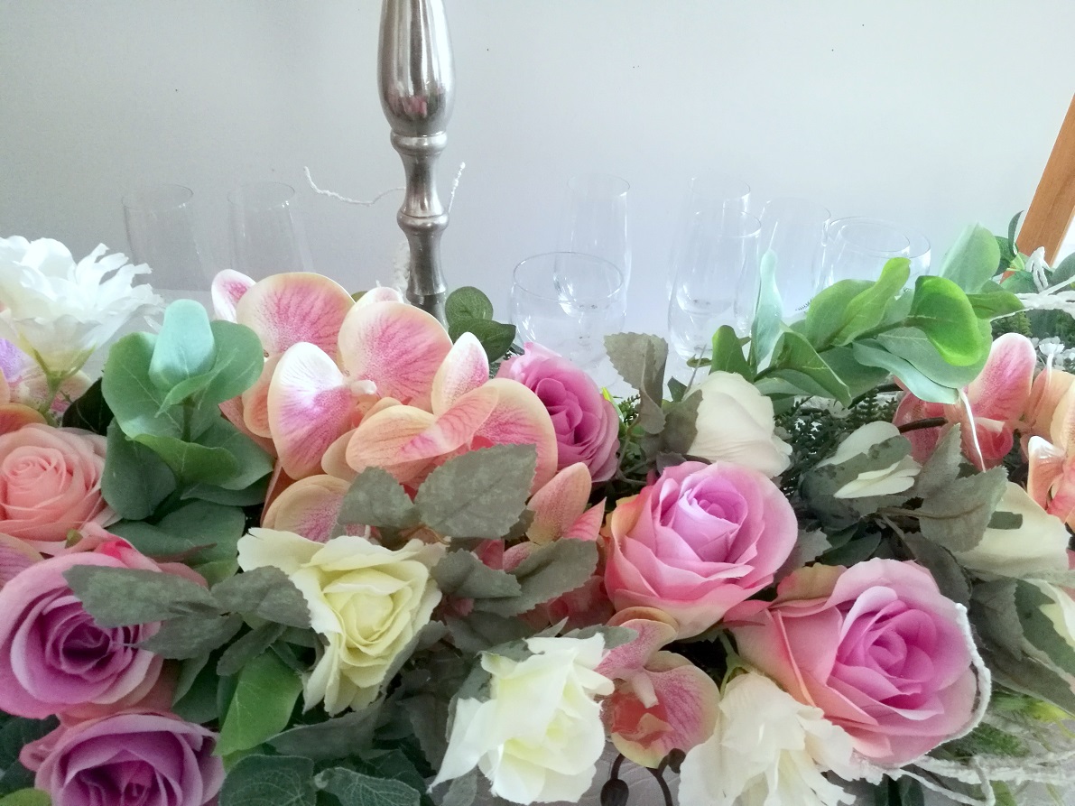 Girlanda kwiatowa różowe storczyki nr 355