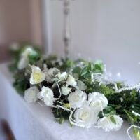 Girlanda kwiatowa białe kwiaty nr 356