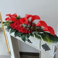 Nowoczesny zestaw nagrobny w czerwieni nr 349