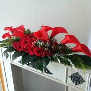 Nowoczesny zestaw nagrobny w czerwieni nr 349