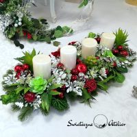 Stroik świąteczny z sukulentami L nr 393