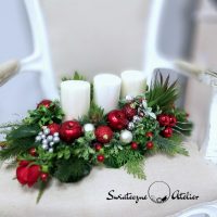 Świąteczny stroik z sukulentami M nr 392