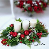 Świąteczny stroik z sukulentami M nr 392