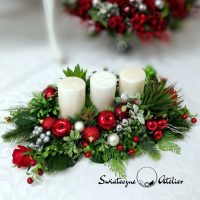 Świąteczny stroik z sukulentami M nr 392