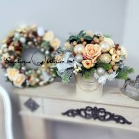 Świąteczny wianek i flower box Wanilia z cynamonem nr 397