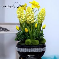 Wiosenna kompozycja kwiatowa żółta nr 428