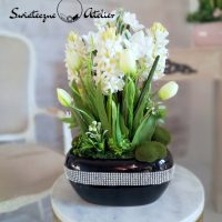 Białe hiacynty kompozycja kwiatowa nr 432