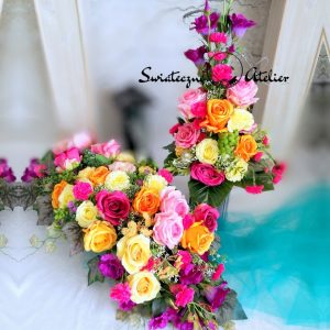 Stroik nagrobny z bukietem Letnie klimaty nr 483