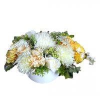 Dekoracja z chryzantemami Słoneczny październik nr 499