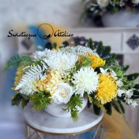 Dekoracja z chryzantemami Słoneczny październik nr 499