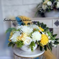 Dekoracja z chryzantemami Słoneczny październik nr 499