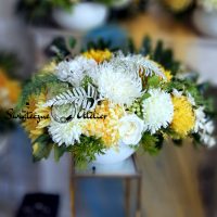 Dekoracja z chryzantemami Słoneczny październik nr 499