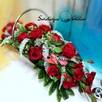 Dekoracja nagrobna Bordowa eustoma nr 519