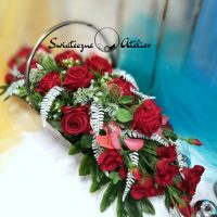 Dekoracja nagrobna Bordowa eustoma nr 519