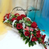 Dekoracja nagrobna Bordowa eustoma nr 519