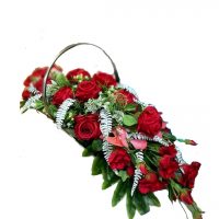 Dekoracja nagrobna Bordowa eustoma nr 519