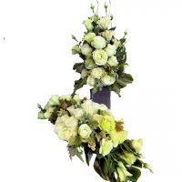 Stroik i bukiet nagrobny Delikatna Pistacja nr 545