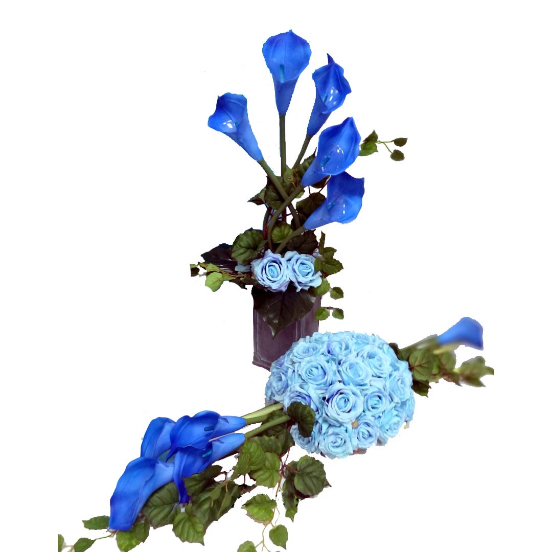 Zestaw na cmentarz Niebieska kalia nr 550