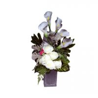 Bukiet nagrobny Szarość i biel roz. L nr 556