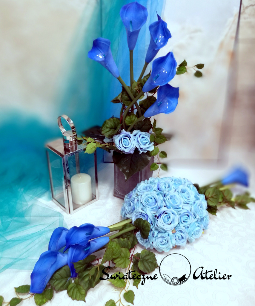 Zestaw na cmentarz Niebieska kalia nr 550