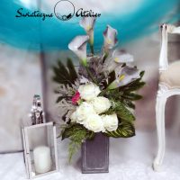 Bukiet nagrobny Szarość i biel roz. L nr 556