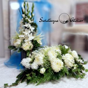 Stroik i bukiet z chryzantemami Miłość nr 570