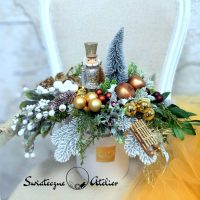 Świąteczny flower box Złoto i biel nr 581