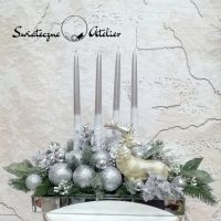 Dekoracja świąteczna srebrzysta nr 595