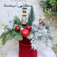 Świąteczny flower box Czerwień i srebro nr 592