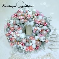 Świąteczny wianek Różowe święta nr 195