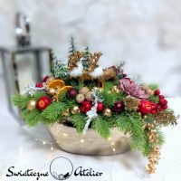 Stroik świąteczny Bordo i złoto nr 614