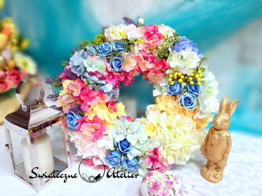 Wianek z kolorowej hortensji nr 212