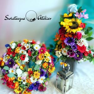 Zestaw nagrobny bukiet i wianek Lipcowa łąka nr 773