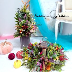 Wianek i bukiet nagrobny z wrzosami nr 790