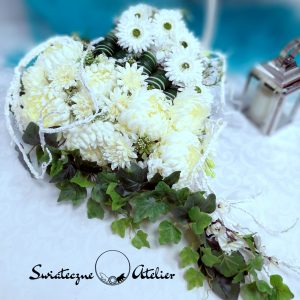 Nagrobne serce Białe chryzantemy nr 794