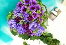 Nagrobne serce Fioletowe chryzantemy nr 840